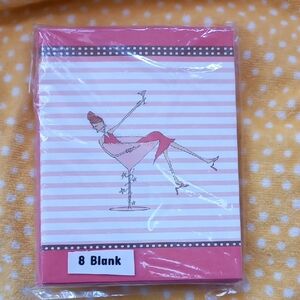 Chic Peachy Striped Blank Cards